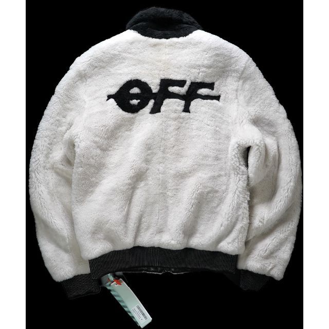 OFF-WHITE(オフホワイト)の新品42万 OFF-WHITE ムートンリアルファーリブレザーボンバージャケット メンズのジャケット/アウター(レザージャケット)の商品写真