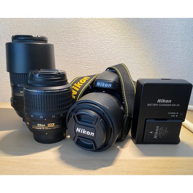 【美品】Nikon D5100 レンズ3点＋予備バッテリー＋充電器セット