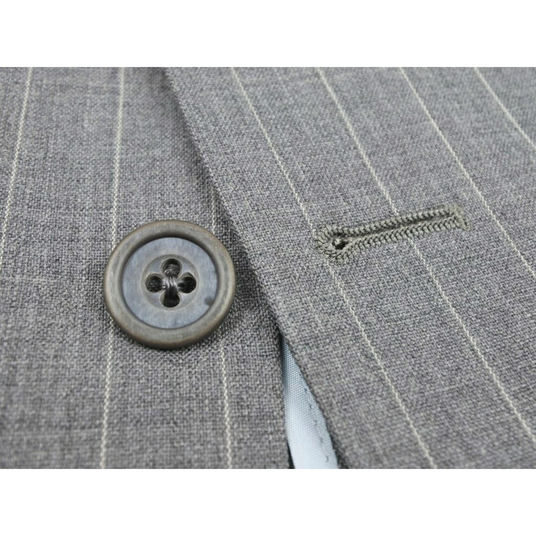 【中古】テーラー アンド カッター TAILOR&CUTTER ストライプ ウール 2つボタンスーツ グレー【サイズS位】【メンズ】 メンズのスーツ(セットアップ)の商品写真