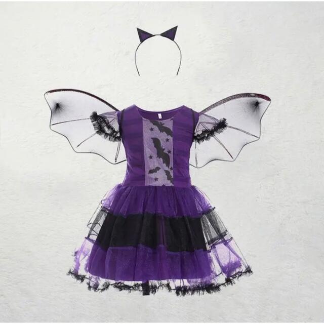 ハロウィン　キッズ　コスプレ　バンパイヤ　悪魔　魔女　かわいい　110 キッズ/ベビー/マタニティのキッズ服女の子用(90cm~)(ワンピース)の商品写真