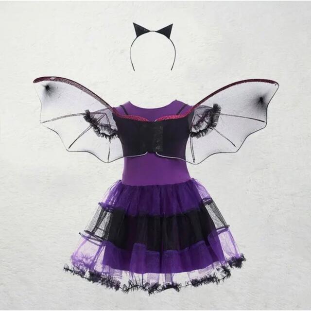 ハロウィン　キッズ　コスプレ　バンパイヤ　悪魔　魔女　かわいい　110 キッズ/ベビー/マタニティのキッズ服女の子用(90cm~)(ワンピース)の商品写真