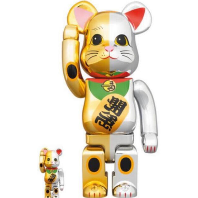 その他BE@RBRICK 招き猫 千万両 金×開運 銀 100％ & 400％