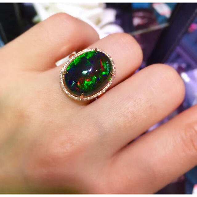 天然オパール  ダイヤ リング7.6ct k18 ¥ レディースのアクセサリー(リング(指輪))の商品写真