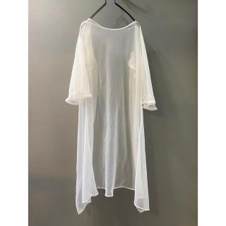 アンティーク ビンテージ 70s USA 白 リボン レース 羽織 ガウン 美品