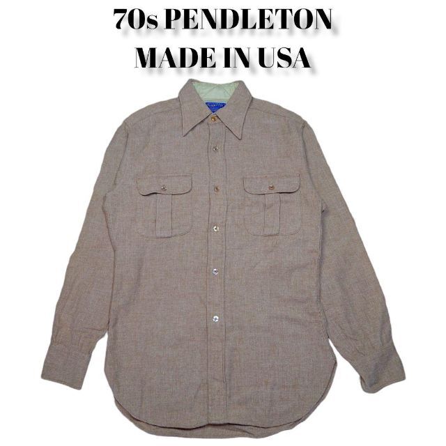 70s PENDLETONウールシャツペンドルトンベージュヴィンテージ