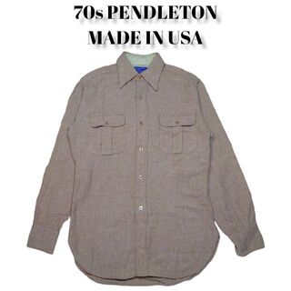 ペンドルトン(PENDLETON)の70s PENDLETONウールシャツ古着ペンドルトンベージュヴィンテージ(シャツ)