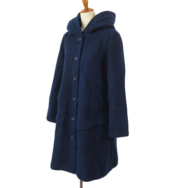 other(アザー)のハーモニカ HARMONICA コート フード メランジ 青 ブルー 黒 レディースのジャケット/アウター(その他)の商品写真
