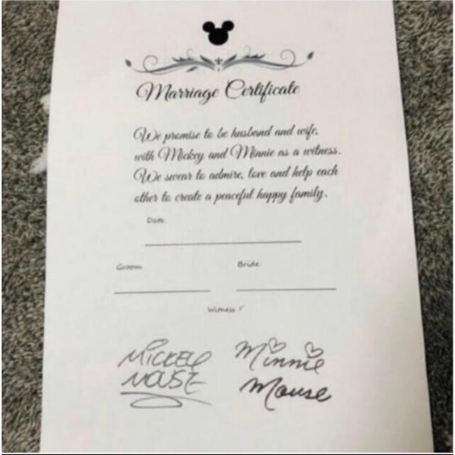 Disney結婚証明書　未使用品　ミッキー\u0026ミニー