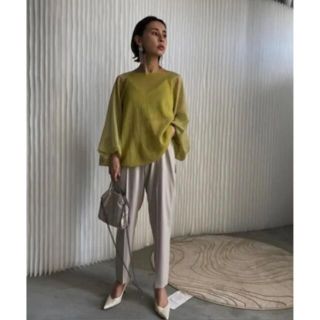 アメリヴィンテージ(Ameri VINTAGE)の新品タグ付きVOLUME SLEEVE SHEER KNIT TOP(ニット/セーター)