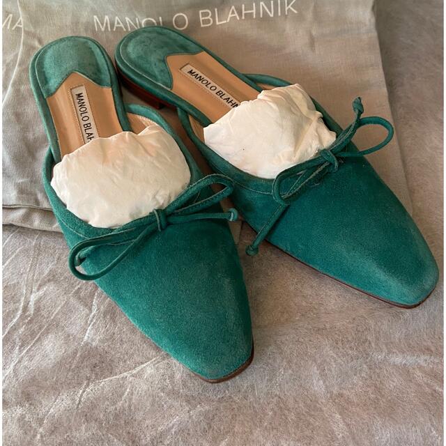 マノロブラニク MANOLO BLAHNIK ミュール エスパドリーユ フラット