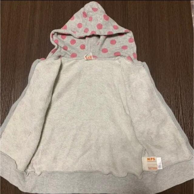 MPS(エムピーエス)の【美品】MPS ライトオン パーカー トレーナー 女の子 水玉 90 キッズ/ベビー/マタニティのキッズ服女の子用(90cm~)(Tシャツ/カットソー)の商品写真