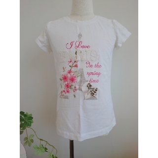 モナリザ(MONNALISA)のモナリザ　Tシャツ　130  マメール　花　半袖(Tシャツ/カットソー)