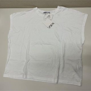 ザラ(ZARA)のザラ　Tシャツ　M L ホワイト(Tシャツ/カットソー(半袖/袖なし))