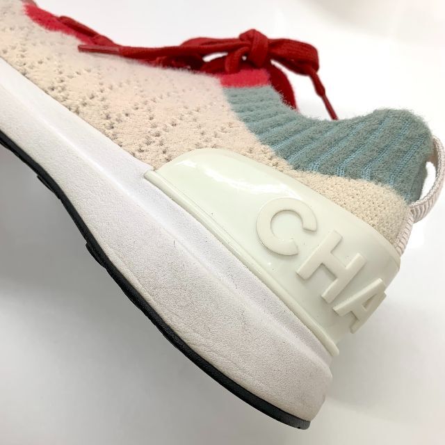 大好き 5015 - CHANEL シャネル マルチカラー スニーカー ロゴ ニット 大好き 5015 - CHANEL シャネル マルチカラー スニーカー ロゴ ニット