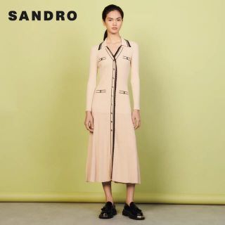 ❤️Sandro22  秋冬新作新品　黒　ロングコート　オシャレ上品