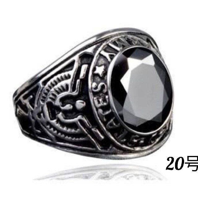 【SALE】リング メンズ アクセサリー ブラック おしゃれ 黒 指輪 20号 レディースのアクセサリー(リング(指輪))の商品写真