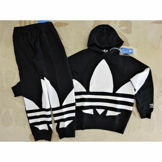 アディダス(adidas)の新品 アディダスオリジナルス M ビッグトレフォイル上下 ブラック 黒/白(セット/コーデ)