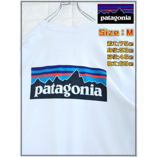パタゴニア(patagonia)のpatagonia パタゴニア デカプリントロゴ ロンT ホワイト　2798(Tシャツ/カットソー(七分/長袖))