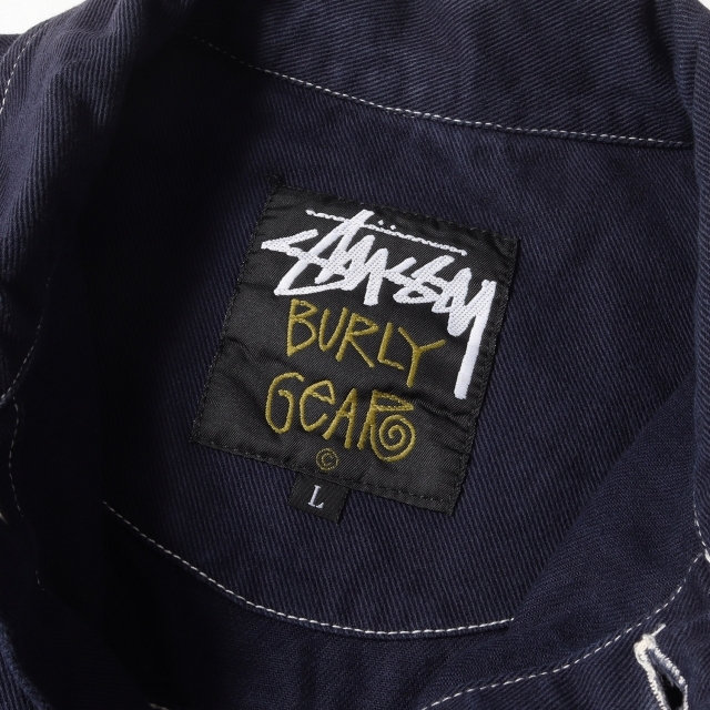 STUSSY(ステューシー)のSTUSSY ステューシー ジャケット OLD STUSSY 黒タグ ツイル ワークシャツジャケット 90s オールド ヴィンテージ ネイビー 紺 L アウター ブルゾン 【メンズ】【中古】 メンズのジャケット/アウター(その他)の商品写真