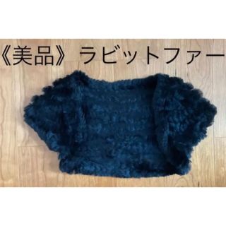 美品★ラビットファー★ボレロ★黒★袖付き(ボレロ)