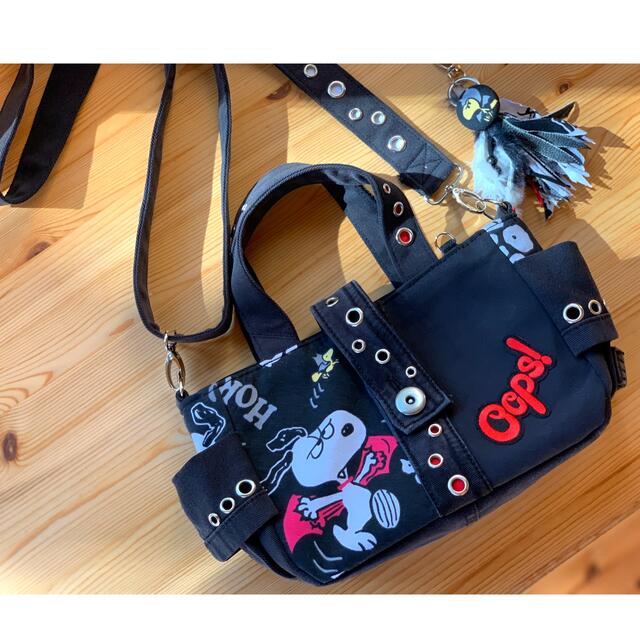 ハンドメイド2wayトートバッグSS☆デニム リメイク×スヌーピー×ハロウィン