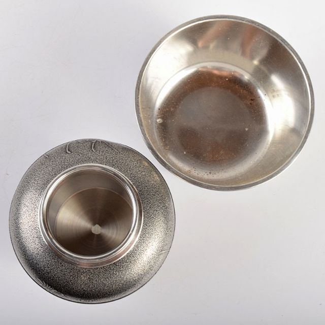 煎茶道具 錫製 間村自造 四君子文 茶壷 茶こぼし 2点まとめて M 煎茶道具 錫製 間村自造 四君子文 茶壷 茶こぼし 2点まとめて M