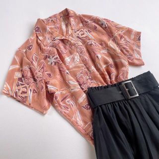 サンタモニカ(Santa Monica)のused レトロ 総柄 シャツ 古着 ヴィンテージ vintage(シャツ/ブラウス(半袖/袖なし))