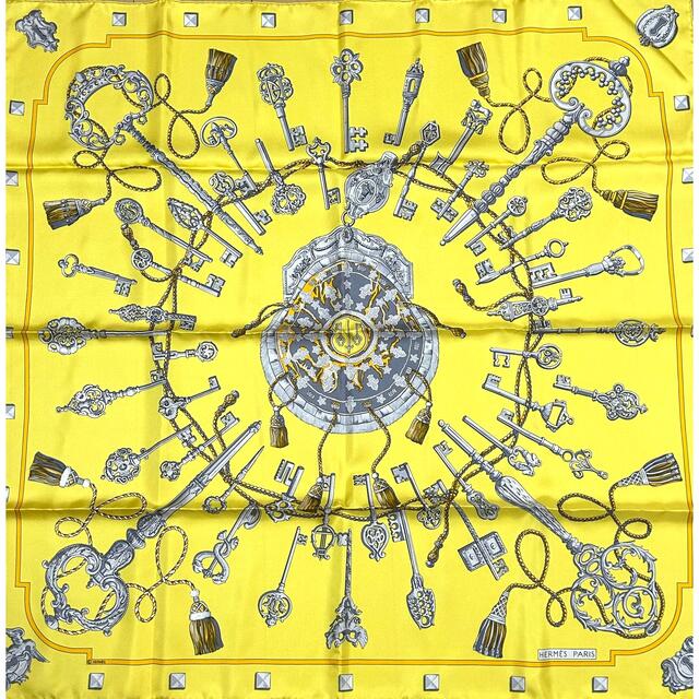 大人気特価 【美品】HERMES LES CLES シルク スカーフ エルメス カレ90