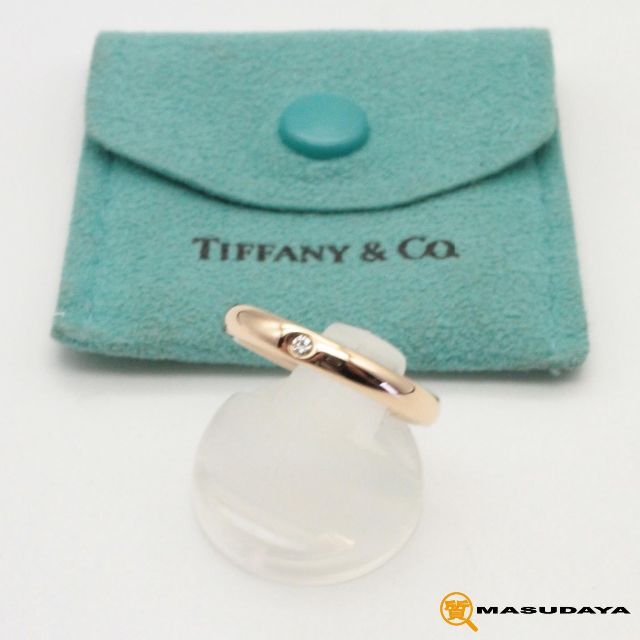 Tiffany & Co.(ティファニー)のティファニー 1PダイヤモンドバンドリングK18RG【美品】 レディースのアクセサリー(リング(指輪))の商品写真