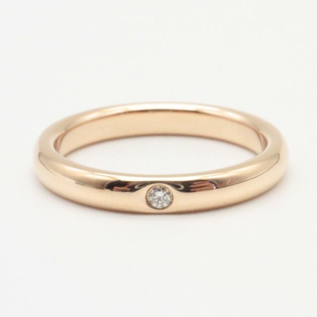 Tiffany & Co.(ティファニー)のティファニー 1PダイヤモンドバンドリングK18RG【美品】 レディースのアクセサリー(リング(指輪))の商品写真
