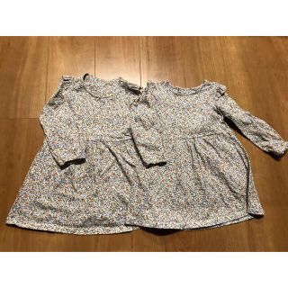 ユニクロ(UNIQLO)の双子 女の子 90 花柄ワンピース(ワンピース)