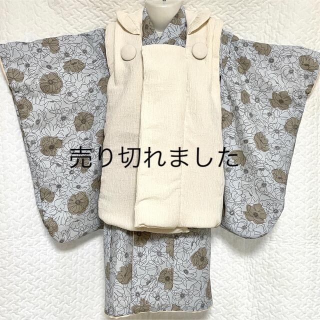 七五三 被布 着物 ハンドメイド 七五三 3歳 キッズ/ベビー/マタニティのキッズ服女の子用(90cm~)(和服/着物)の商品写真