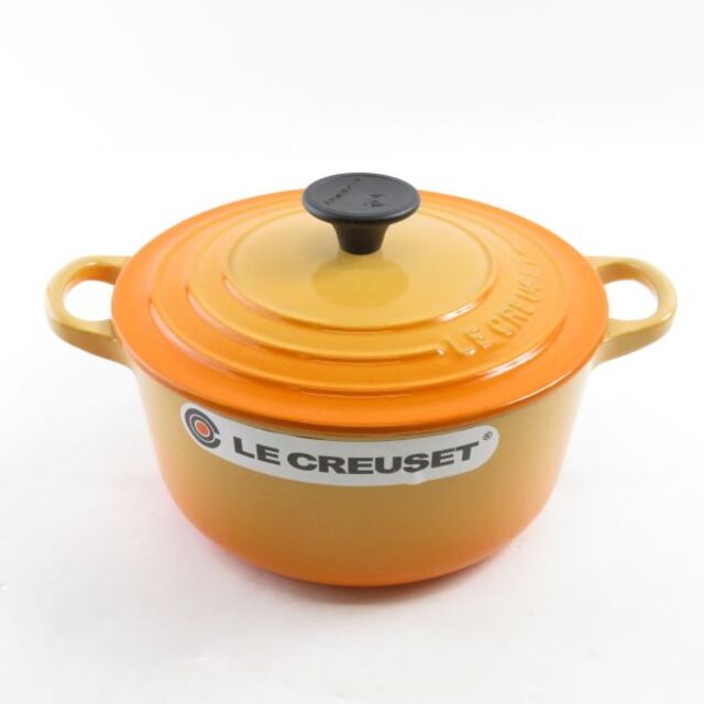 LE CREUSET(ルクルーゼ)のルクルーゼ ココットロンド 両手鍋 オレンジ系 オレンジブロッサムSC5452H インテリア/住まい/日用品のキッチン/食器(鍋/フライパン)の商品写真