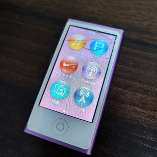 アイポッド(iPod)のipod nano 7th 16GB ローズゴールド 表面に割れあり(ポータブルプレーヤー)