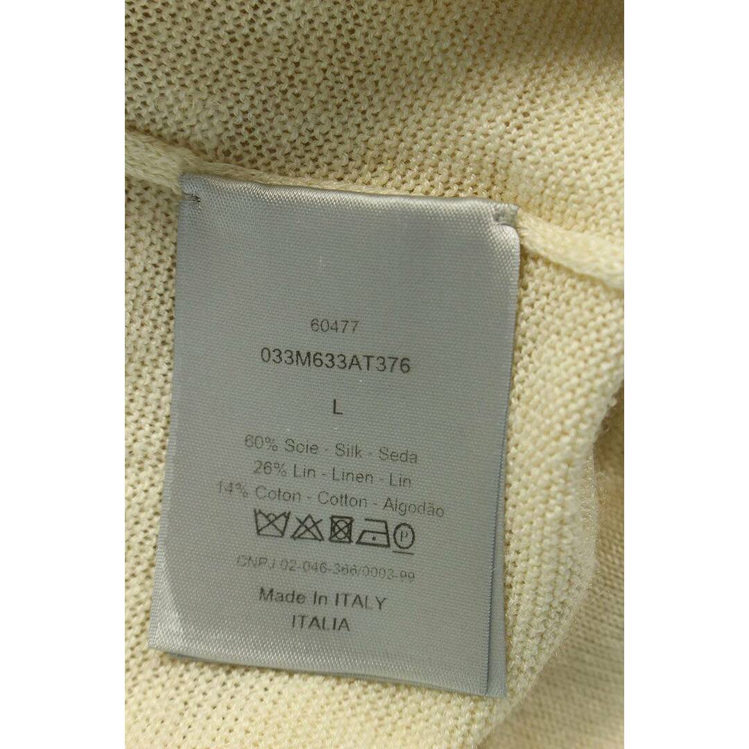 ディオール ×ショーン・ステューシー  20AW  033M633AT376 DIOR AND SHAWNメッセージ刺繍ニットTシャツ  メンズ L