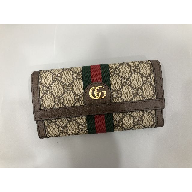 GUCCI グッチ 長財布 GGキャンバス カーフスキンレザー ブラウン | www