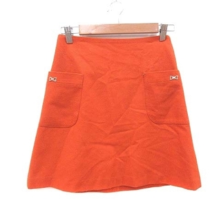 ロペ(ROPE’)のロペ ROPE 台形スカート ミニ ウール 装飾 36 オレンジ /CT(ミニスカート)