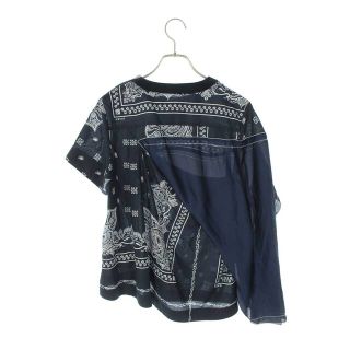 sacai ペイズリー柄　デザインTシャツ　バックスリット