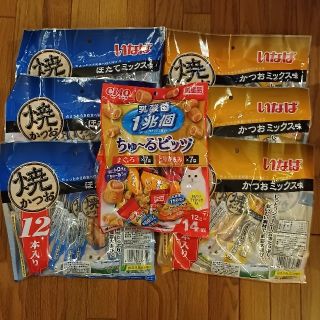 イナバペットフード(いなばペットフード)の【新品未開封】【いなば】焼きかつお12本入✕6袋・乳酸菌入チュールビッツセット(ペットフード)