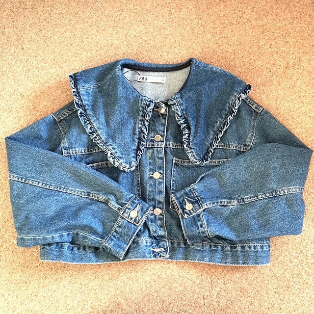 ZARA - 《新品》ZARA ピーターパンカラーデニムジャケット Mの