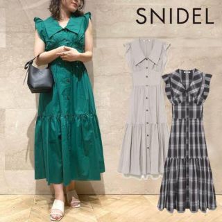 スナイデル(SNIDEL)の新品未使用タグ付きSNIDELスナイデル　ワンピース　ダレノガレ明美着用(ロングワンピース/マキシワンピース)