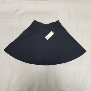 ユニクロ(UNIQLO)のポンチフレアスカート☆Blue☆Sサイズ(ひざ丈スカート)