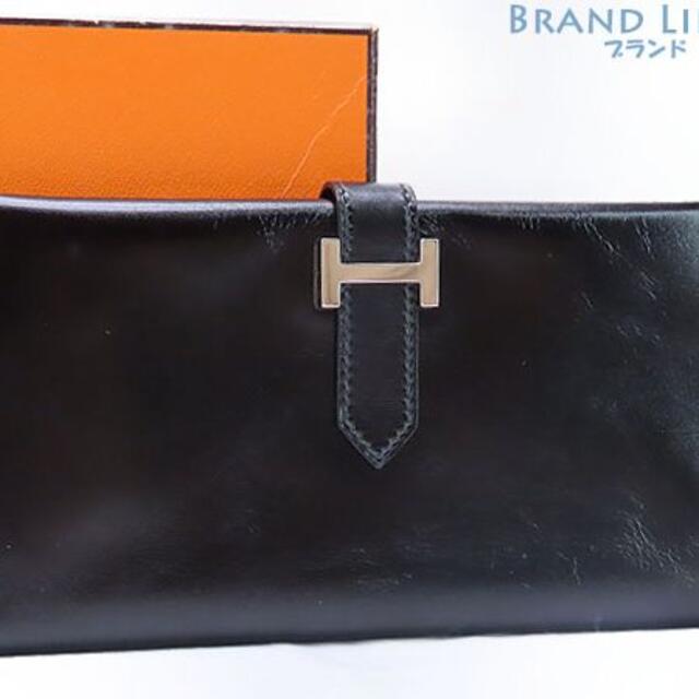 【おまけ付】 Hermes - 美品エルメスHERMESベアンクラシック二つ折り長財布ブラックシル 長財布