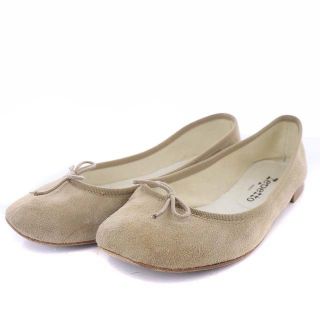 レペット(repetto)のレペット バレエシューズ リボン フラット スエード 23.3cm ベージュ(バレエシューズ)