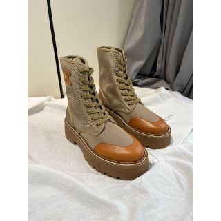 美品 CELINE レンジャー レースアップブーツ / シャイニーブルカーフ ...