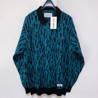 ワコマリア(WACKO MARIA)の【WACKOMARIA】青LEOPARD POLO SHIRT／新品タグ付(ポロシャツ)