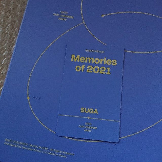 防弾少年団(BTS)(ボウダンショウネンダン)のBTS トレカ SUGA ユンギ Memories of 2021 トレカ エンタメ/ホビーのDVD/ブルーレイ(ミュージック)の商品写真