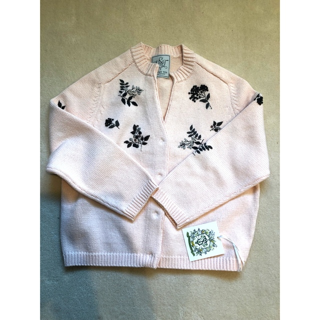 良好品】 セブンテン 川人美帆 フラワー刺繍カーディガン カーディガン