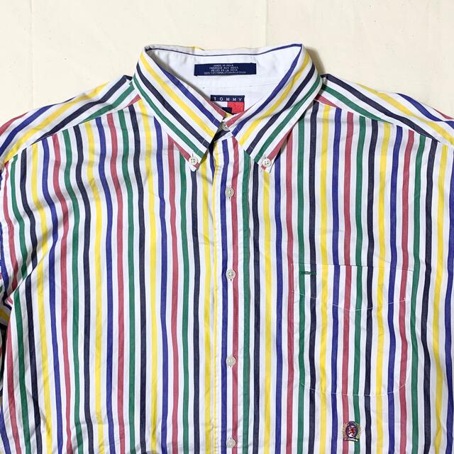 TOMMY HILFIGER(トミーヒルフィガー)のTommyHilfiger(USA)ビンテージクレイジーストライプシャツ90's メンズのトップス(シャツ)の商品写真