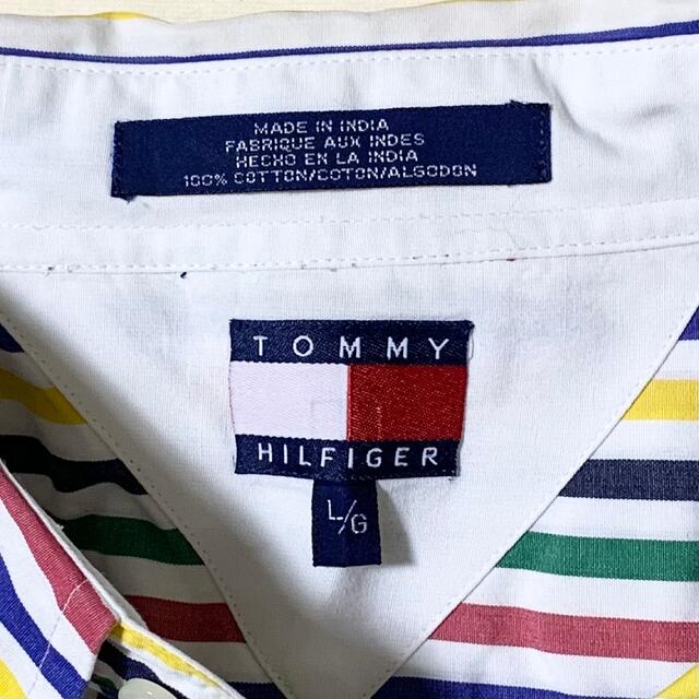 TOMMY HILFIGER(トミーヒルフィガー)のTommyHilfiger(USA)ビンテージクレイジーストライプシャツ90's メンズのトップス(シャツ)の商品写真